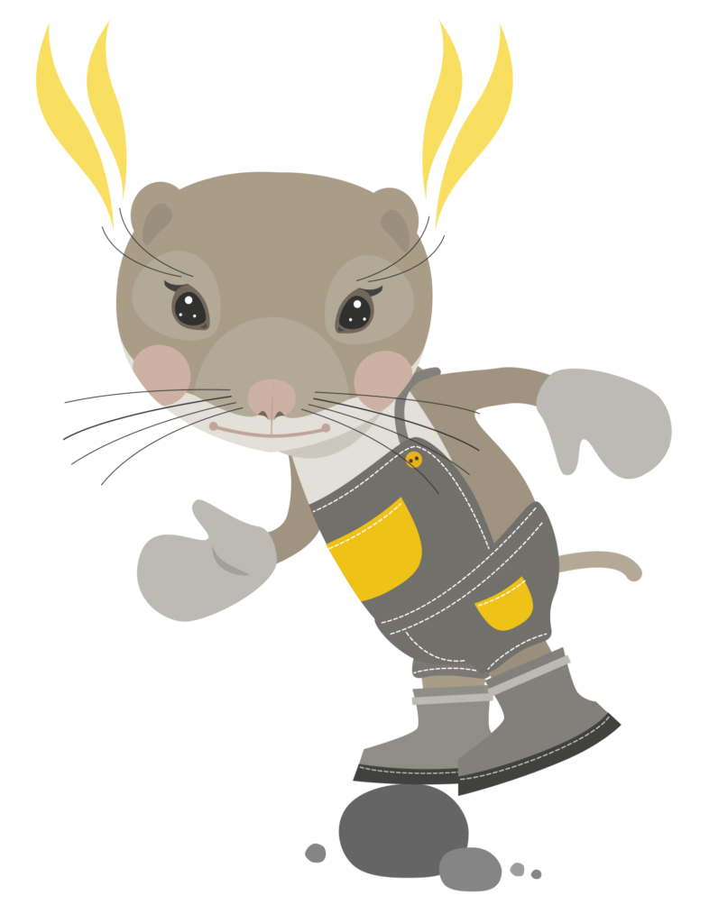 Myyrä tasapainoilee.