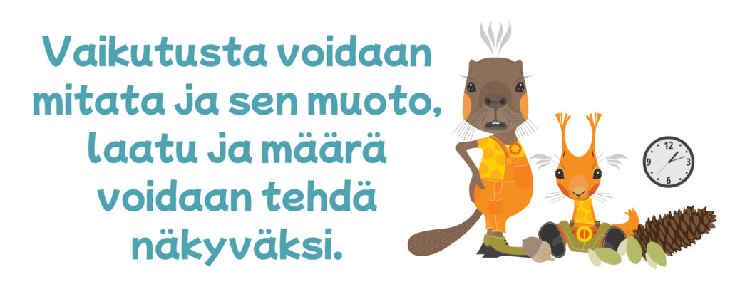 Vaikutusta voidaan mitata ja sen muoto, laatu ja määrä voidaan tehdä näkyväksi.